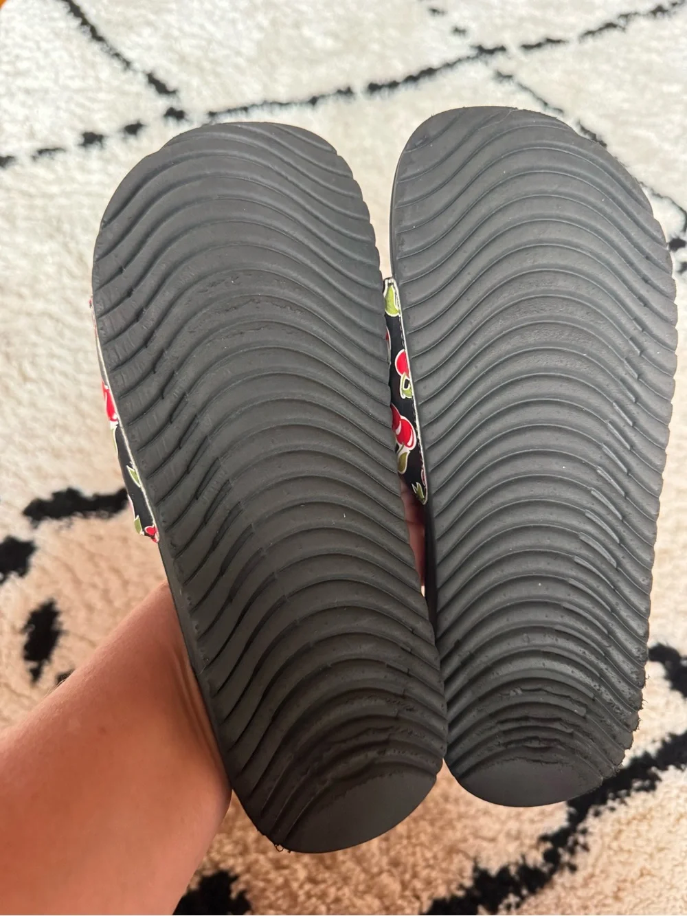 Nike Black Cherry Print Slide Sandals